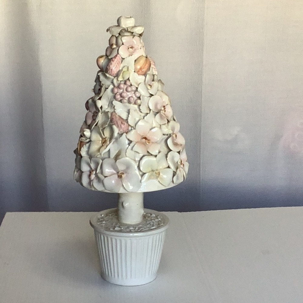 ARDALT Italy Vintage Fiori Bianco Porcelain Topiary Tree Cottagecore 14” - Picture 4 of 14